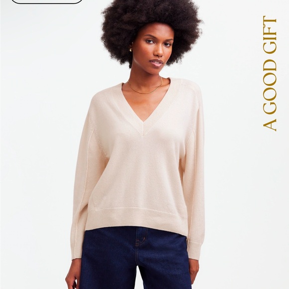 NWT Madewell Cashmere V-Neck Sweater